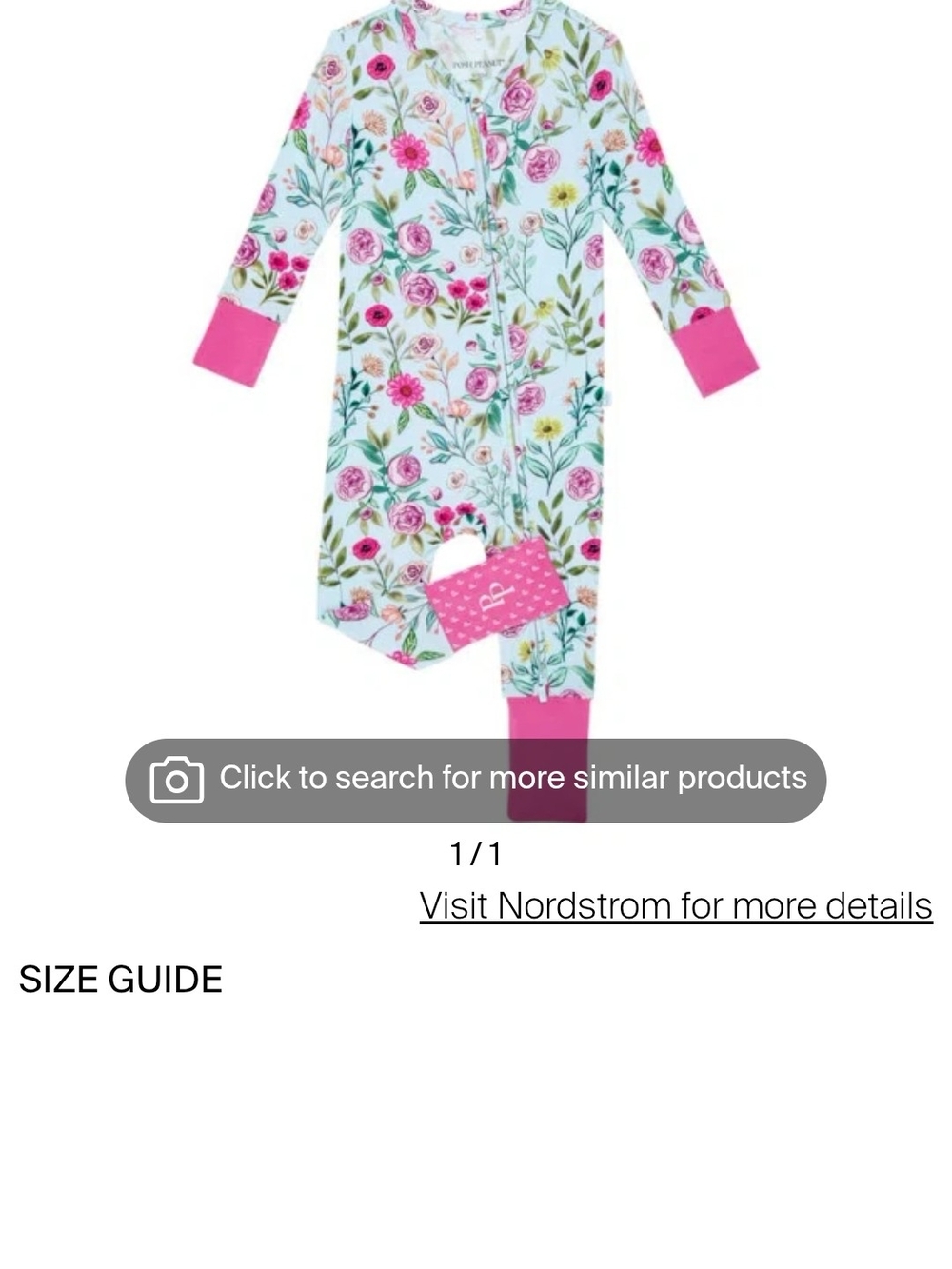 Posh Peanut Floral Zip Romper in Light Blue with Pink Roses 18-24 BNWT